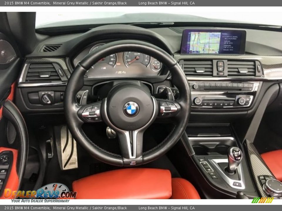 2015 BMW M4 Convertible Mineral Grey Metallic / Sakhir Orange/Black Photo #4