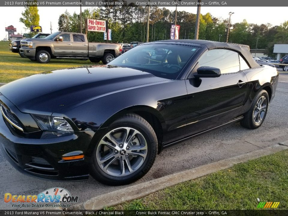 2013 Ford Mustang V6 Premium Convertible Black / Charcoal Black Photo #2