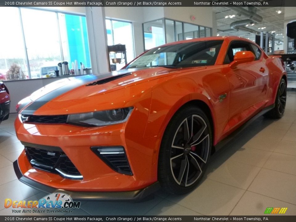 2018 Chevrolet Camaro SS Coupe Hot Wheels Package Crush (Orange) / Jet Black/Orange Accents Photo #15