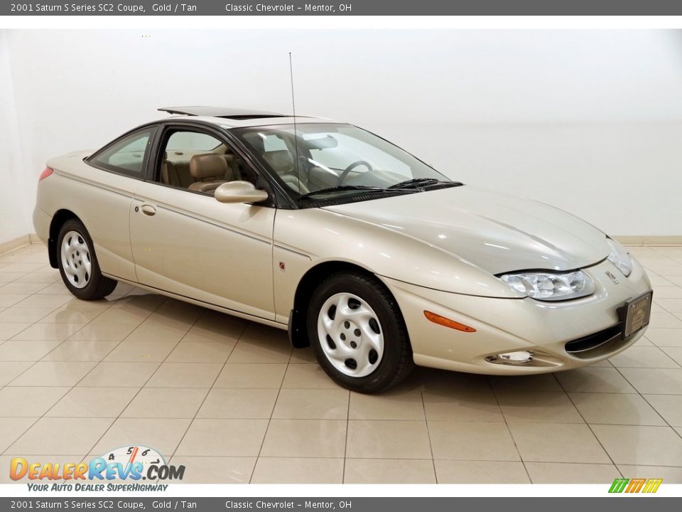 2001 Saturn S Series SC2 Coupe Gold / Tan Photo #1