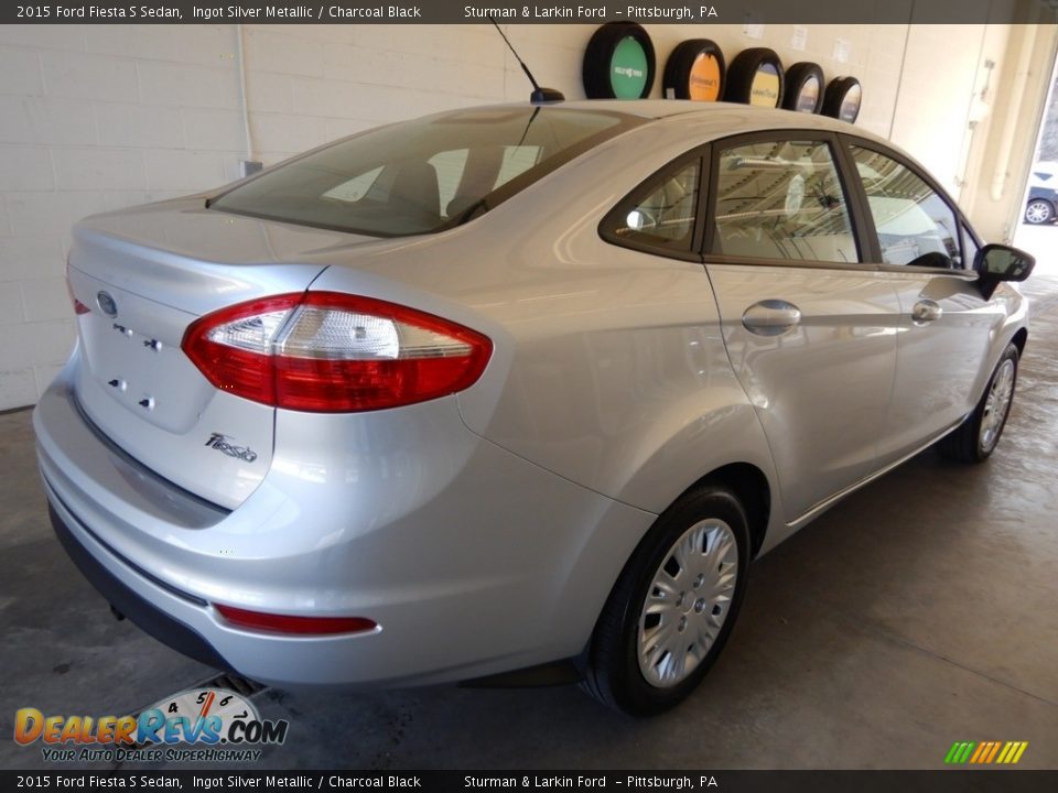 2015 Ford Fiesta S Sedan Ingot Silver Metallic / Charcoal Black Photo #2
