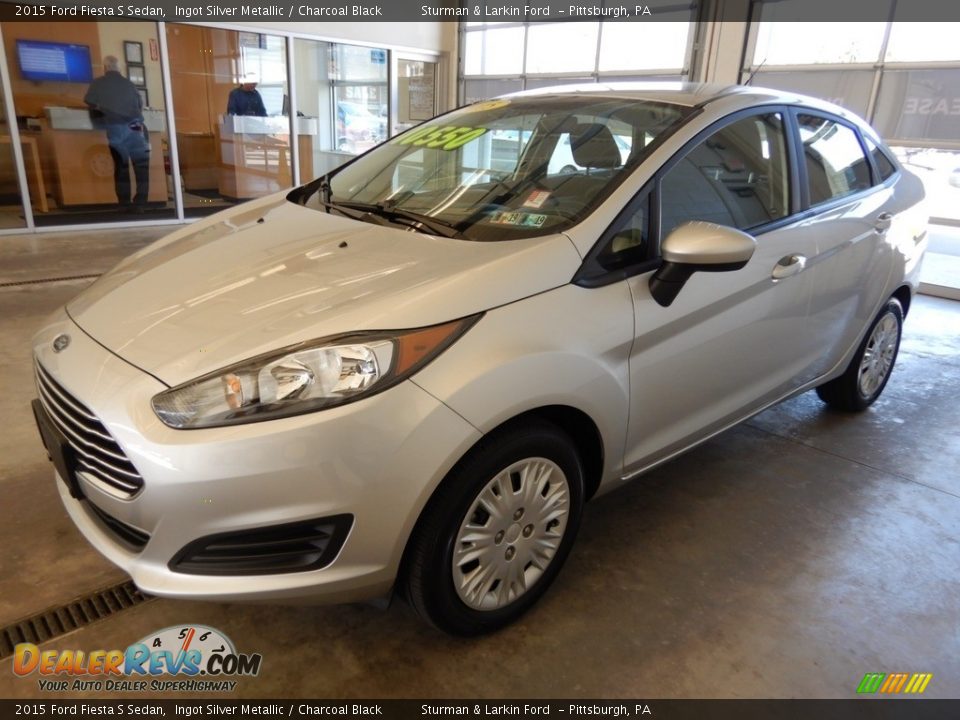 2015 Ford Fiesta S Sedan Ingot Silver Metallic / Charcoal Black Photo #5