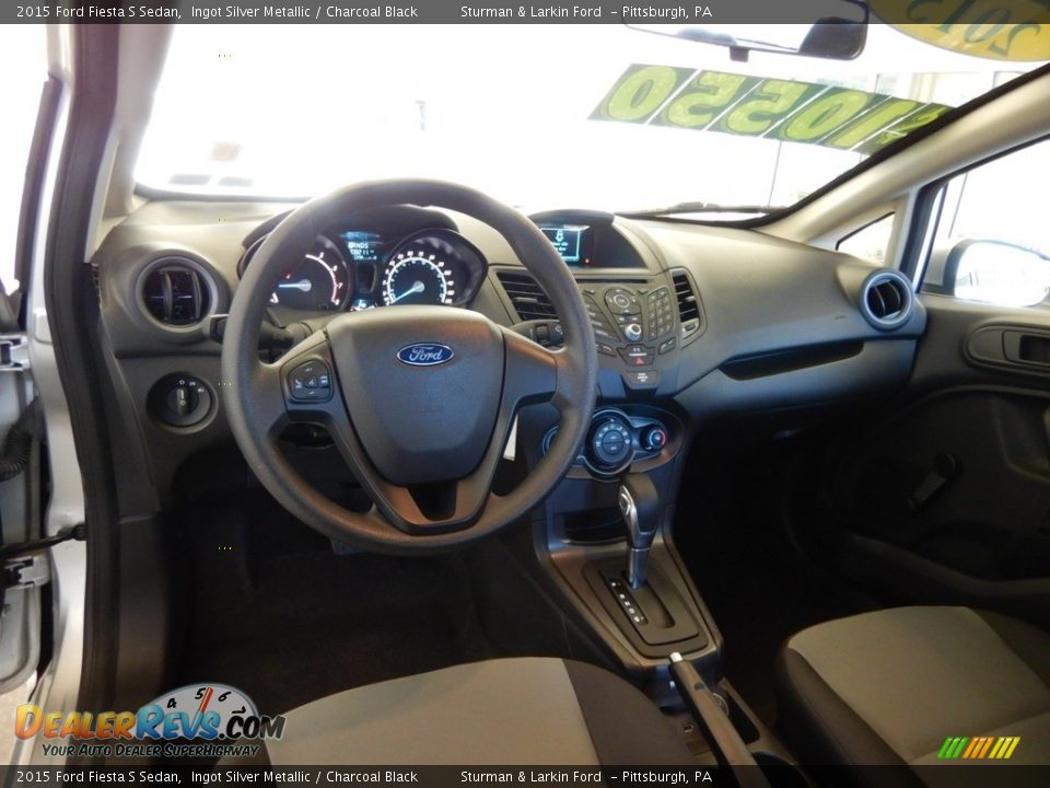 2015 Ford Fiesta S Sedan Ingot Silver Metallic / Charcoal Black Photo #9