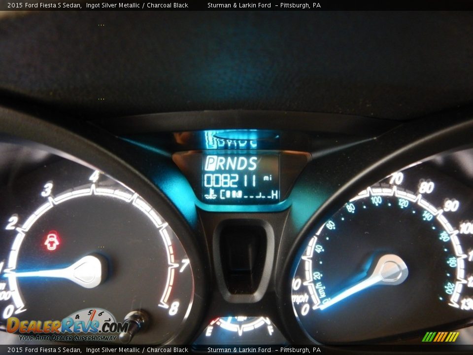 2015 Ford Fiesta S Sedan Ingot Silver Metallic / Charcoal Black Photo #15