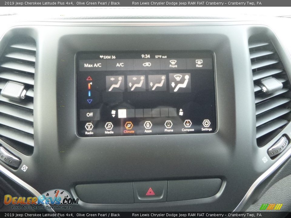 2019 Jeep Cherokee Latitude Plus 4x4 Olive Green Pearl / Black Photo #14