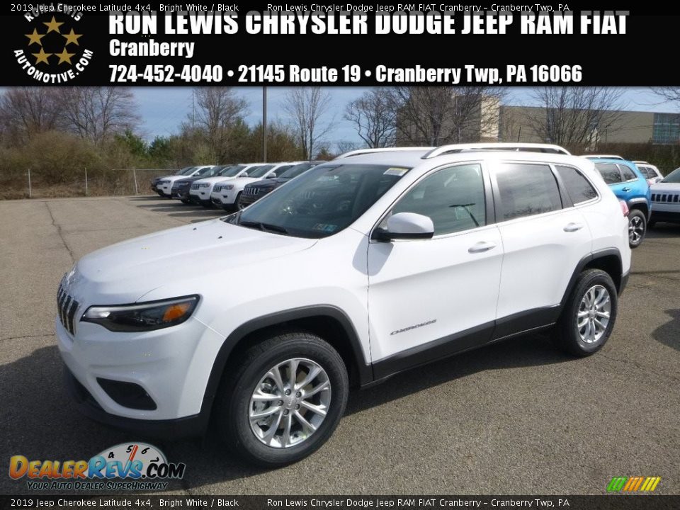 2019 Jeep Cherokee Latitude 4x4 Bright White / Black Photo #1