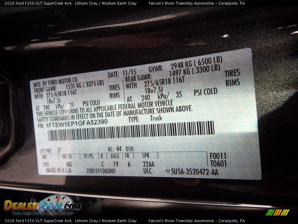 2016 Ford F150 XLT SuperCrew 4x4 Lithium Gray / Medium Earth Gray Photo #23