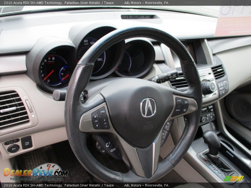 2010 Acura RDX SH-AWD Technology Palladium Silver Metallic / Taupe Photo #14