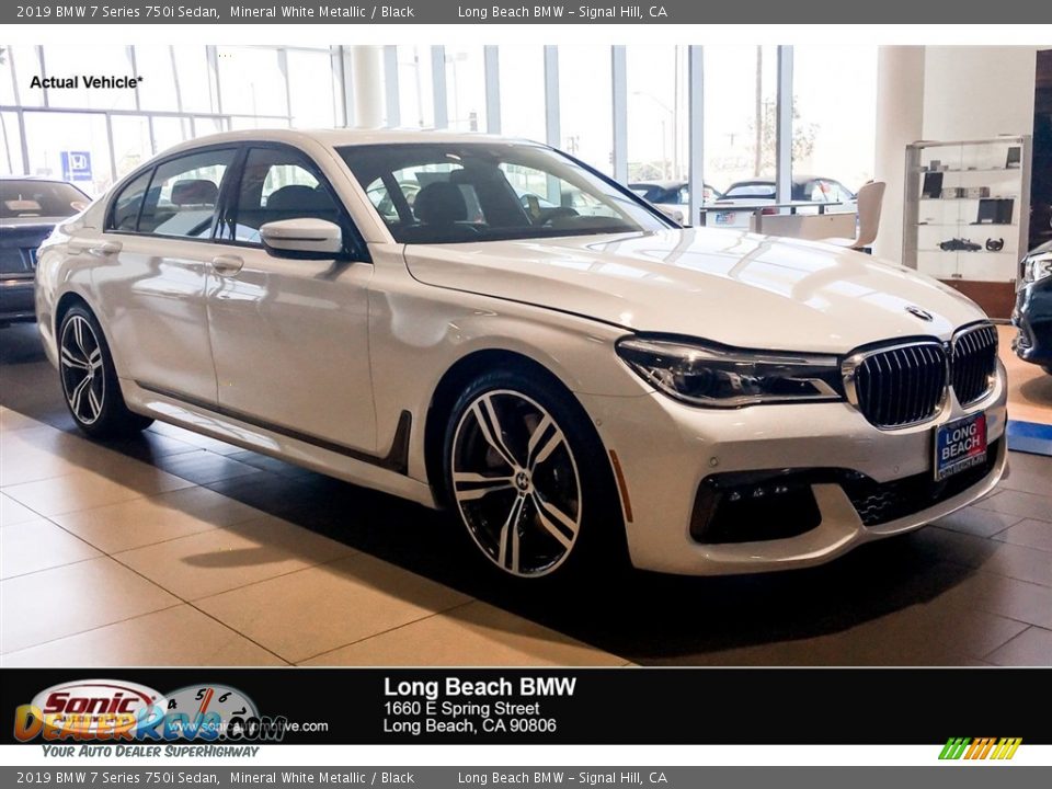 2019 BMW 7 Series 750i Sedan Mineral White Metallic / Black Photo #1