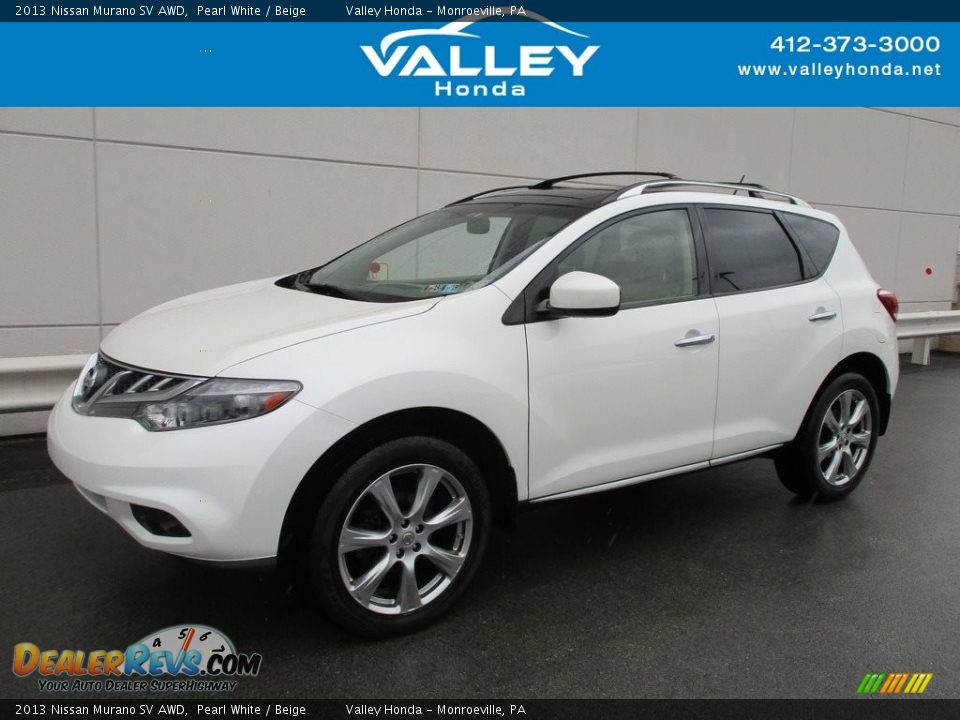 2013 Nissan Murano SV AWD Pearl White / Beige Photo #1