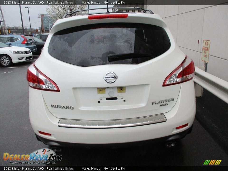 2013 Nissan Murano SV AWD Pearl White / Beige Photo #4