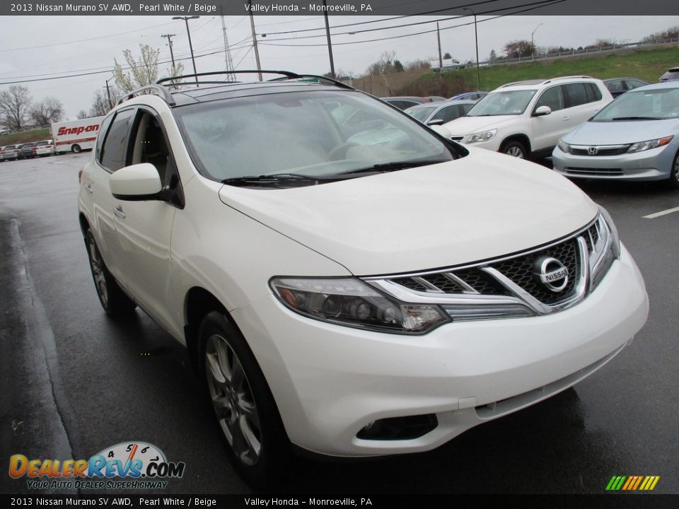 2013 Nissan Murano SV AWD Pearl White / Beige Photo #8