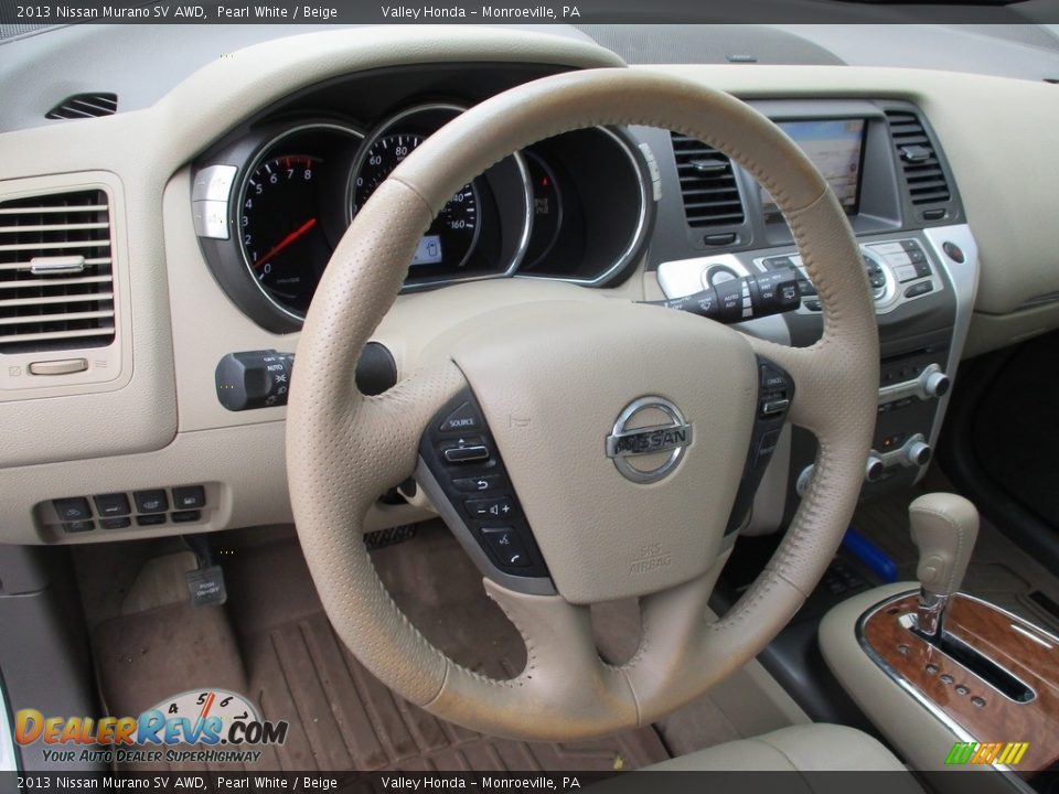 2013 Nissan Murano SV AWD Pearl White / Beige Photo #14