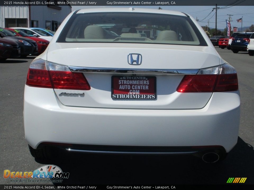 2015 Honda Accord EX-L Sedan White Orchid Pearl / Ivory Photo #6