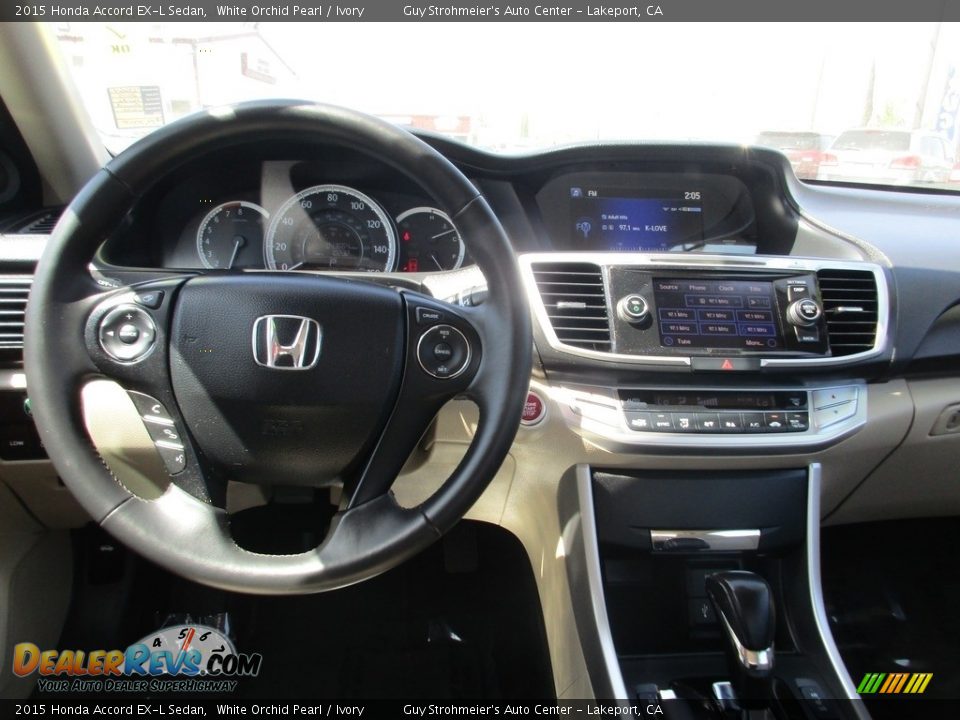 2015 Honda Accord EX-L Sedan White Orchid Pearl / Ivory Photo #10