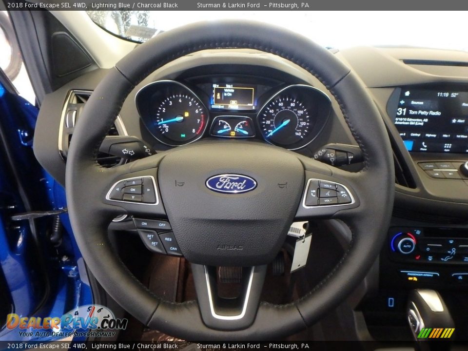 2018 Ford Escape SEL 4WD Lightning Blue / Charcoal Black Photo #15