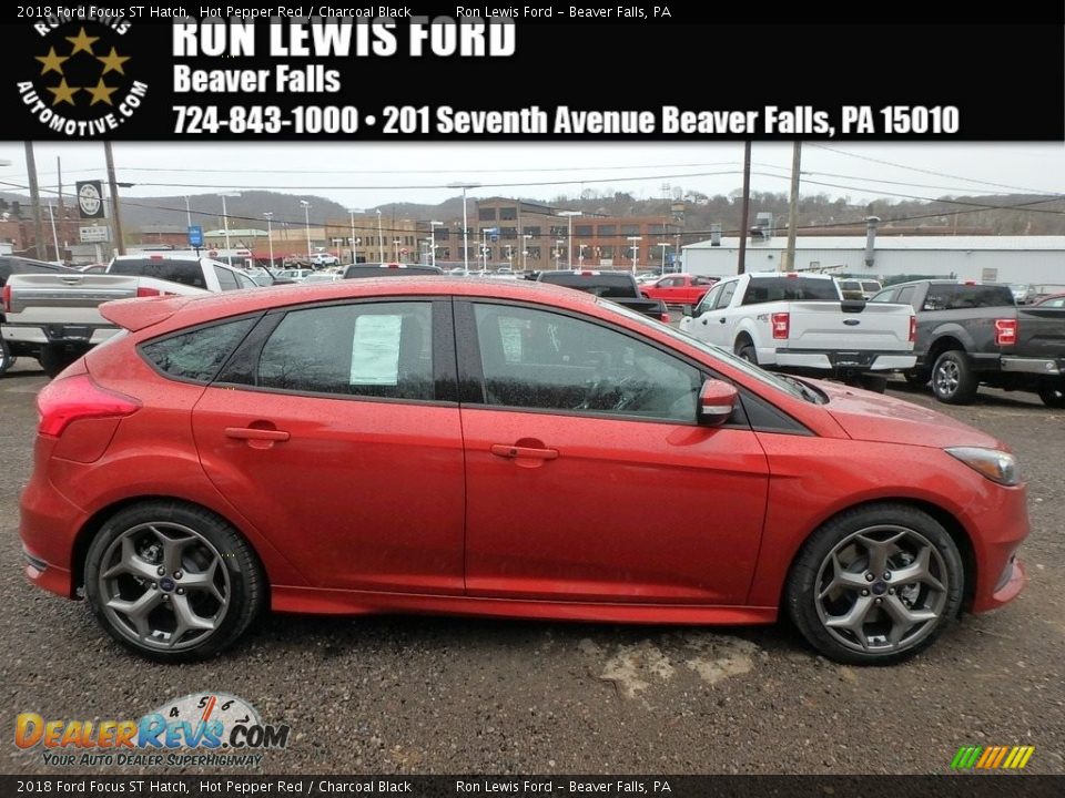 2018 Ford Focus ST Hatch Hot Pepper Red / Charcoal Black Photo #1