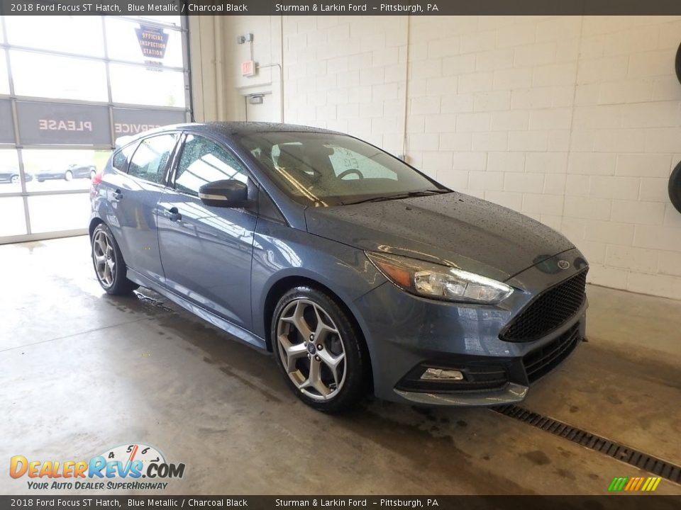 2018 Ford Focus ST Hatch Blue Metallic / Charcoal Black Photo #1