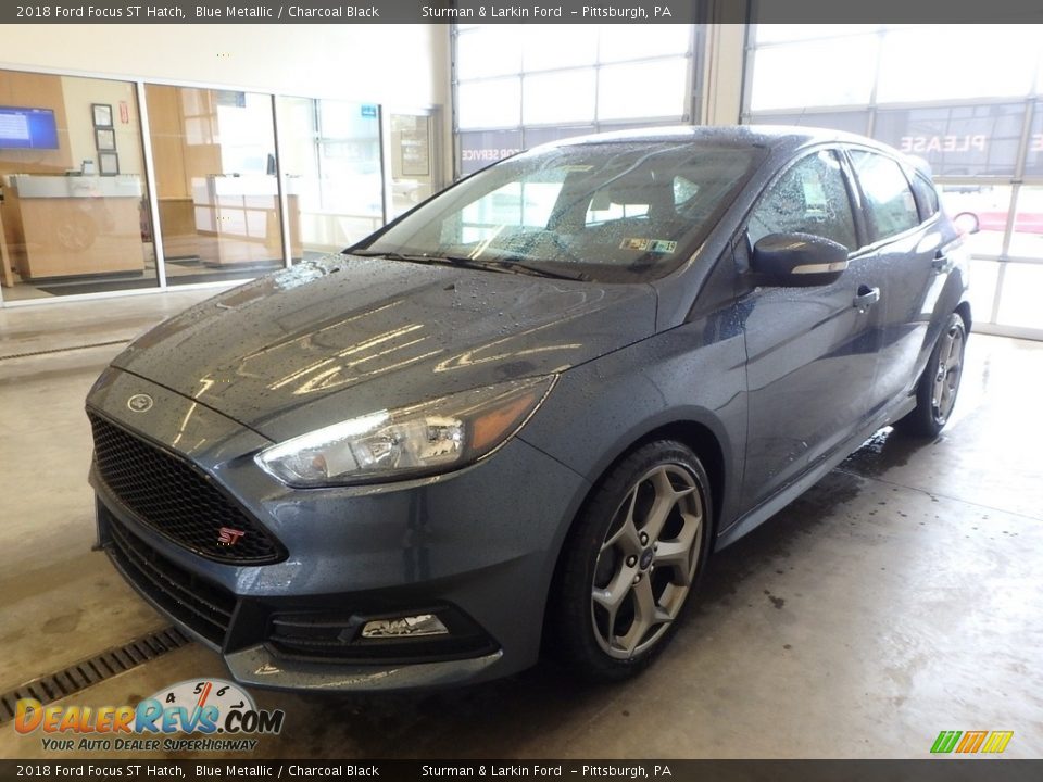 2018 Ford Focus ST Hatch Blue Metallic / Charcoal Black Photo #4