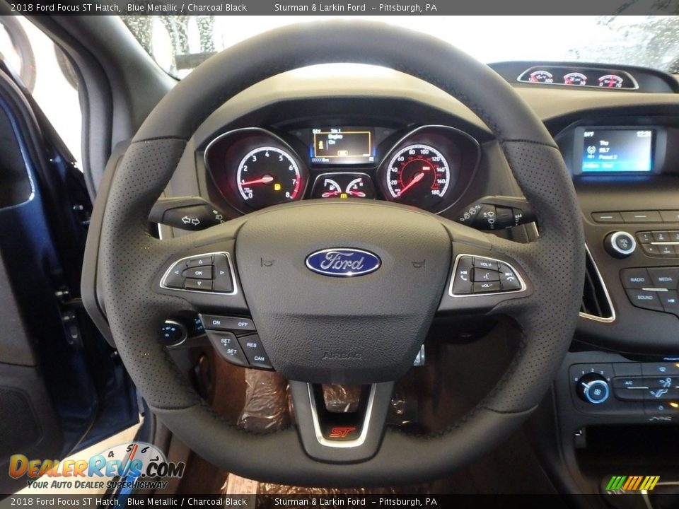 2018 Ford Focus ST Hatch Blue Metallic / Charcoal Black Photo #15