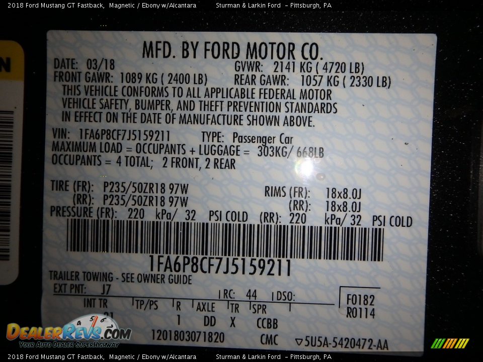 2018 Ford Mustang GT Fastback Magnetic / Ebony w/Alcantara Photo #10