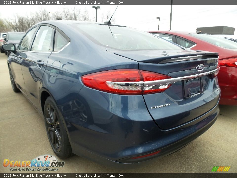2018 Ford Fusion SE Blue Metallic / Ebony Photo #3