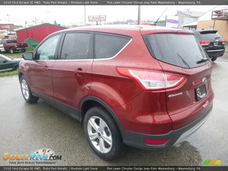 2016 Ford Escape SE 4WD Ruby Red Metallic / Medium Light Stone Photo #3