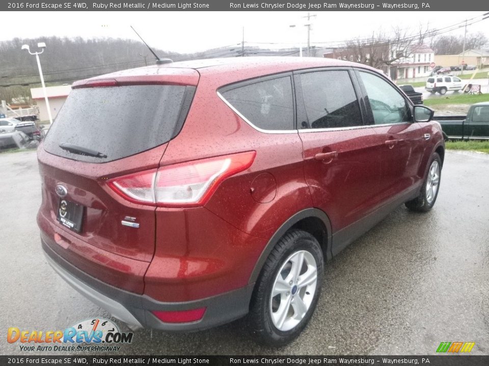 2016 Ford Escape SE 4WD Ruby Red Metallic / Medium Light Stone Photo #5