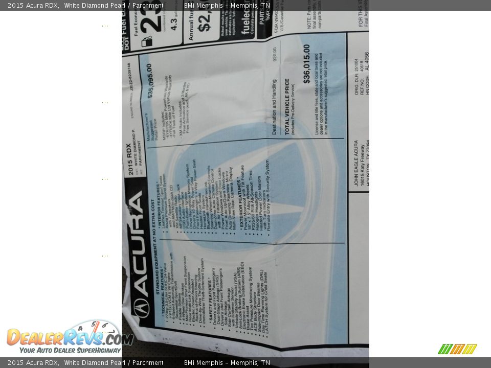 2015 Acura RDX White Diamond Pearl / Parchment Photo #29