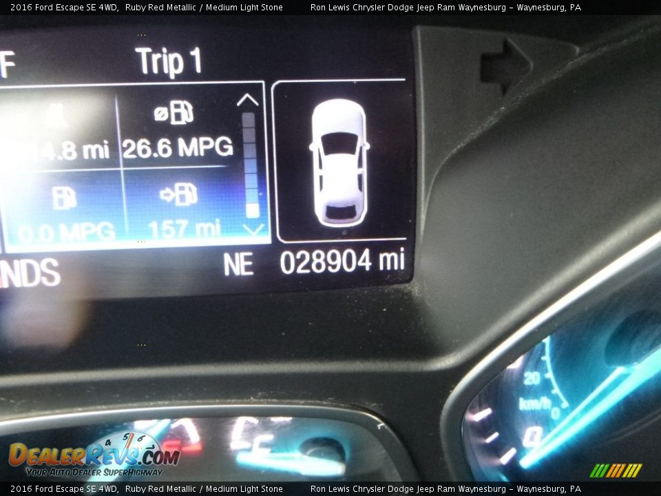 2016 Ford Escape SE 4WD Ruby Red Metallic / Medium Light Stone Photo #19