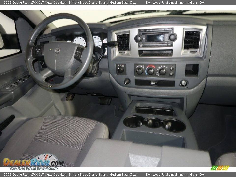 2008 Dodge Ram 1500 SLT Quad Cab 4x4 Brilliant Black Crystal Pearl / Medium Slate Gray Photo #13