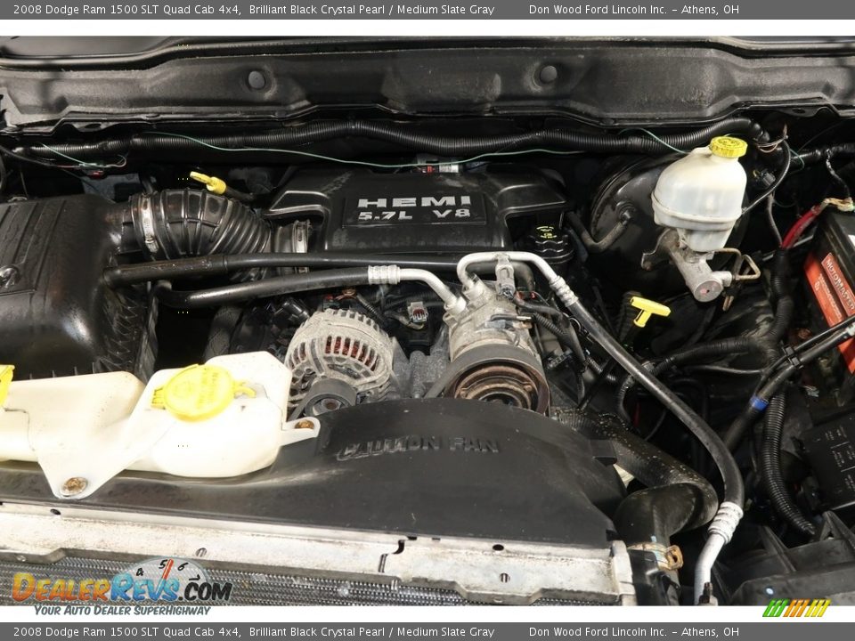 2008 Dodge Ram 1500 SLT Quad Cab 4x4 Brilliant Black Crystal Pearl / Medium Slate Gray Photo #21