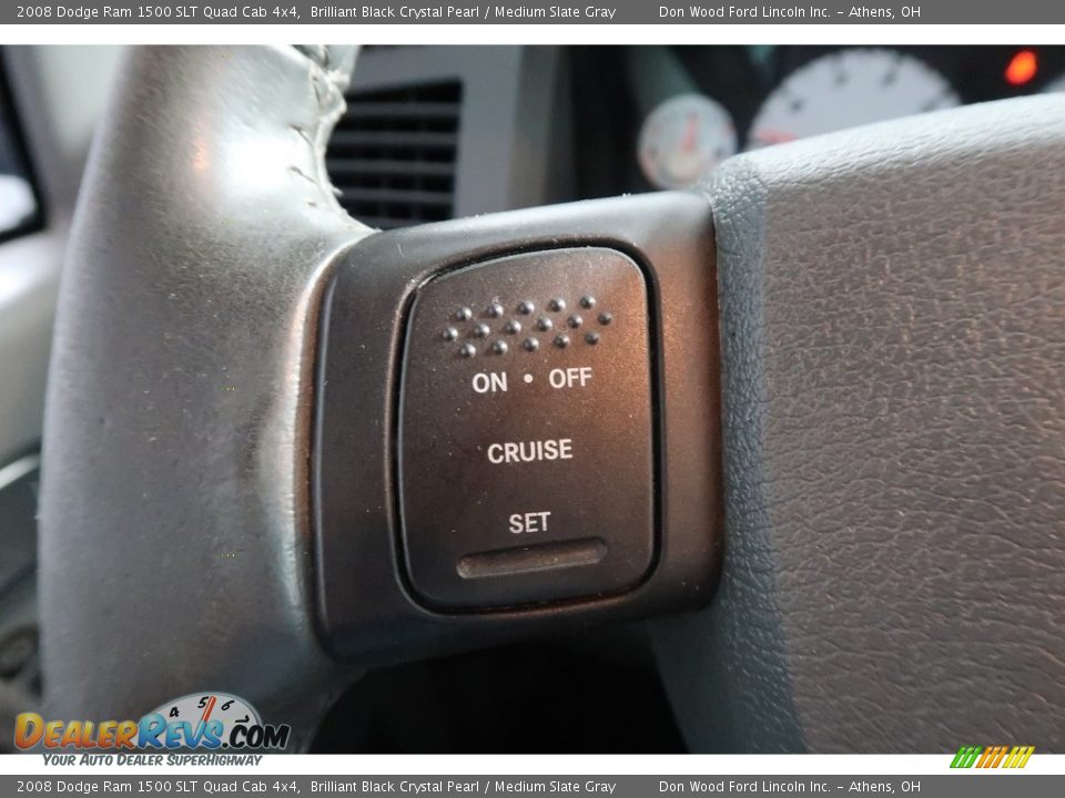2008 Dodge Ram 1500 SLT Quad Cab 4x4 Brilliant Black Crystal Pearl / Medium Slate Gray Photo #26