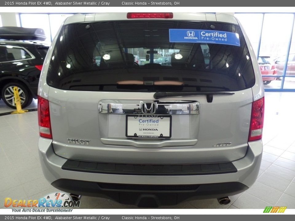 2015 Honda Pilot EX 4WD Alabaster Silver Metallic / Gray Photo #12