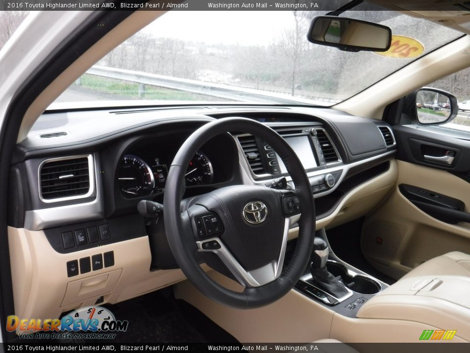 2016 Toyota Highlander Limited AWD Blizzard Pearl / Almond Photo #17