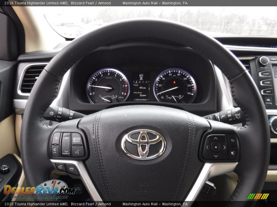 2016 Toyota Highlander Limited AWD Blizzard Pearl / Almond Photo #25