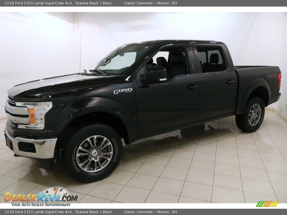 2018 Ford F150 Lariat SuperCrew 4x4 Shadow Black / Black Photo #3