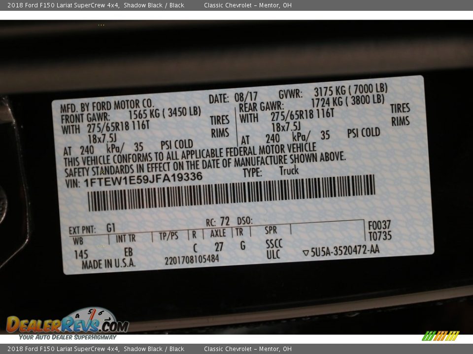 2018 Ford F150 Lariat SuperCrew 4x4 Shadow Black / Black Photo #28