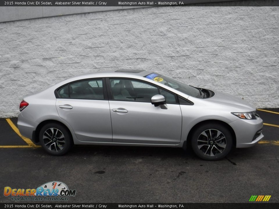 2015 Honda Civic EX Sedan Alabaster Silver Metallic / Gray Photo #2