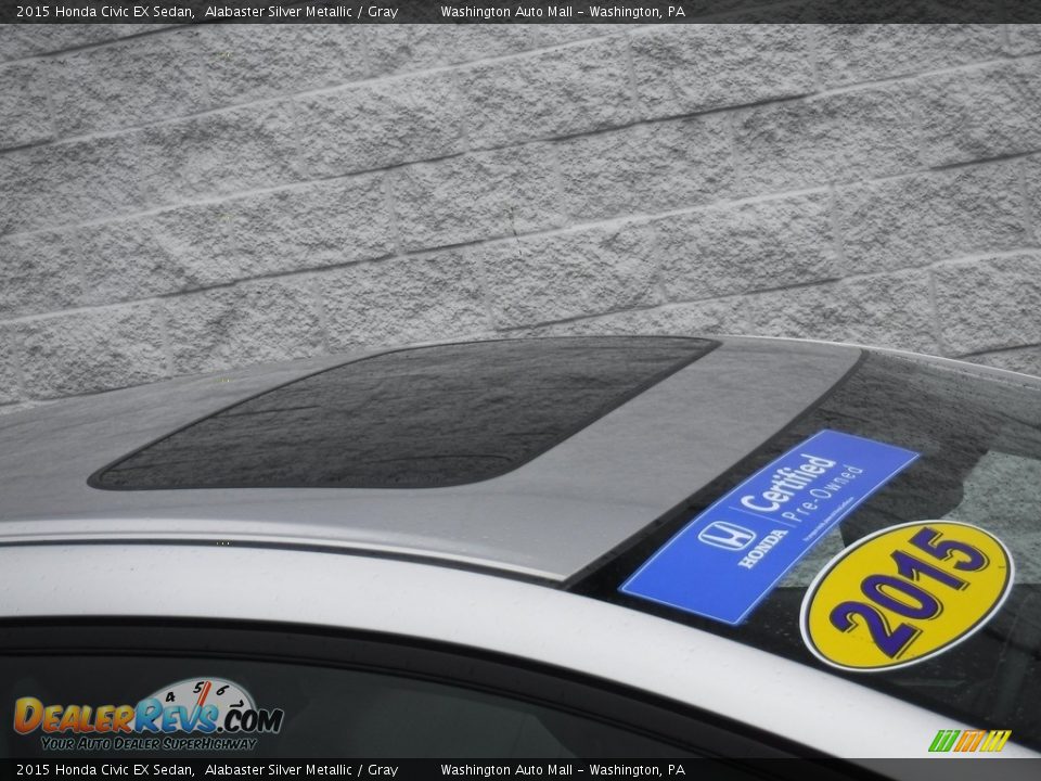 2015 Honda Civic EX Sedan Alabaster Silver Metallic / Gray Photo #3