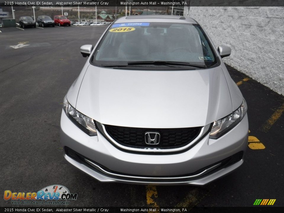 2015 Honda Civic EX Sedan Alabaster Silver Metallic / Gray Photo #4