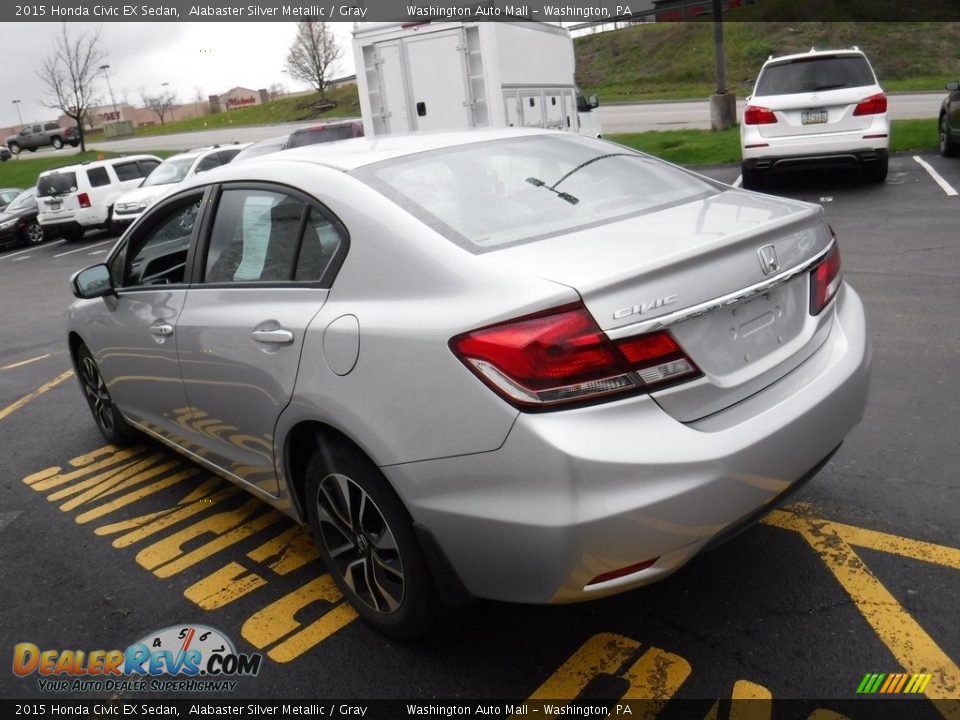 2015 Honda Civic EX Sedan Alabaster Silver Metallic / Gray Photo #7