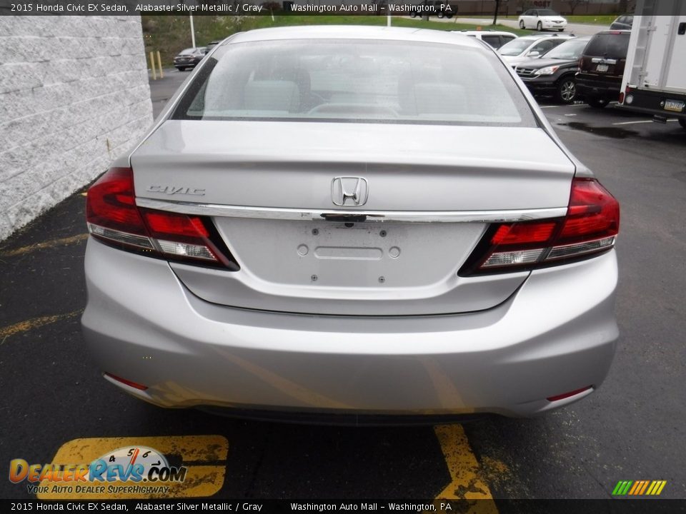 2015 Honda Civic EX Sedan Alabaster Silver Metallic / Gray Photo #8