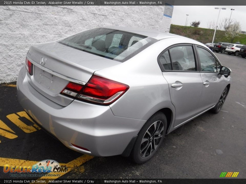 2015 Honda Civic EX Sedan Alabaster Silver Metallic / Gray Photo #9