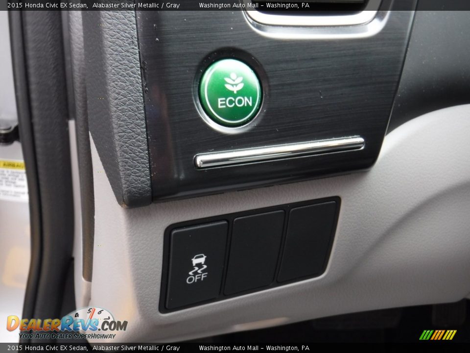 2015 Honda Civic EX Sedan Alabaster Silver Metallic / Gray Photo #13