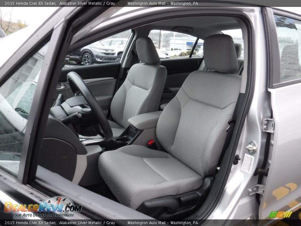 2015 Honda Civic EX Sedan Alabaster Silver Metallic / Gray Photo #14