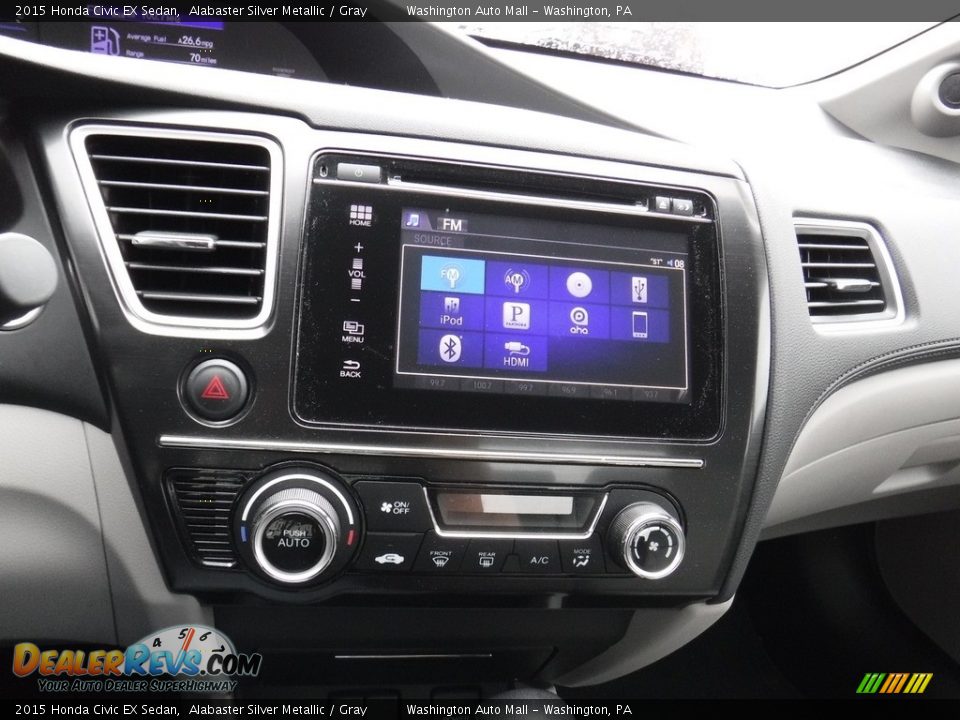 2015 Honda Civic EX Sedan Alabaster Silver Metallic / Gray Photo #15