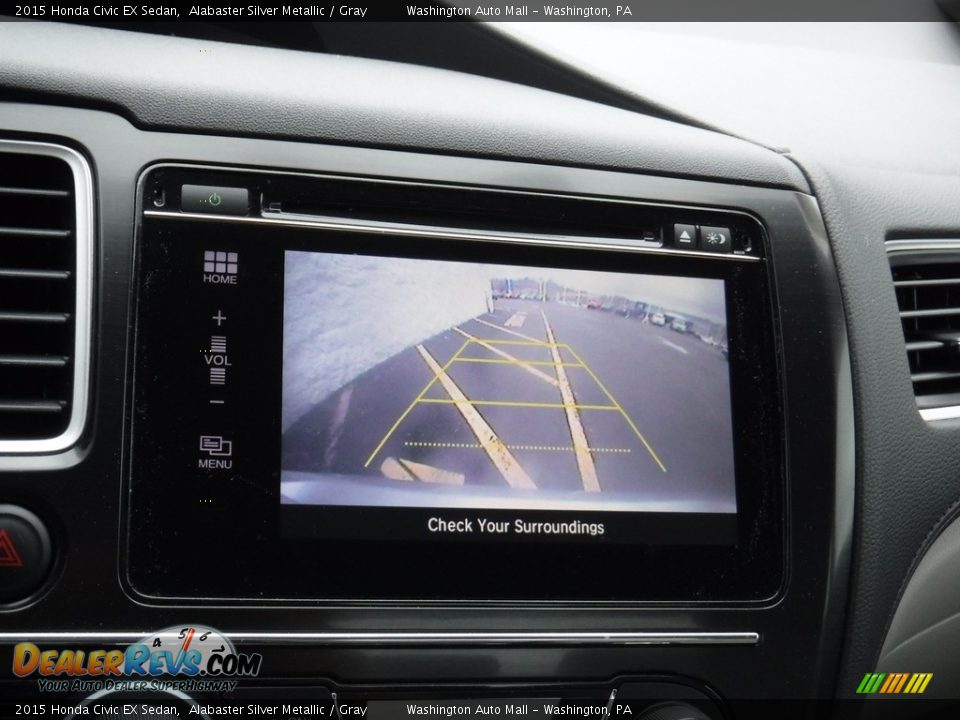 2015 Honda Civic EX Sedan Alabaster Silver Metallic / Gray Photo #16