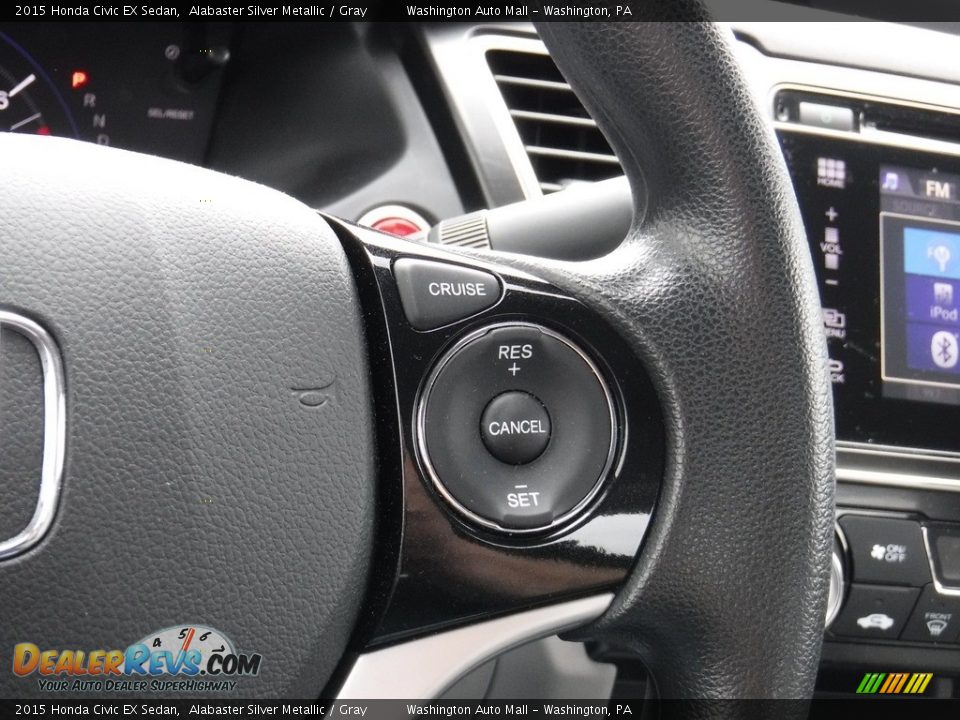 2015 Honda Civic EX Sedan Alabaster Silver Metallic / Gray Photo #18