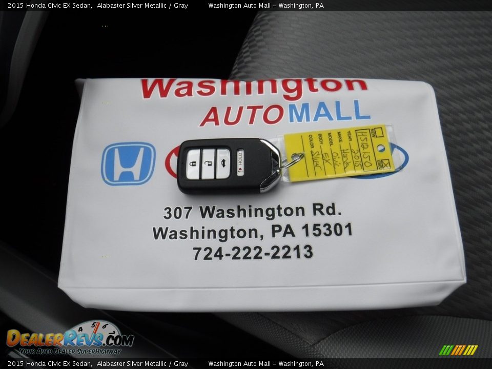 2015 Honda Civic EX Sedan Alabaster Silver Metallic / Gray Photo #23